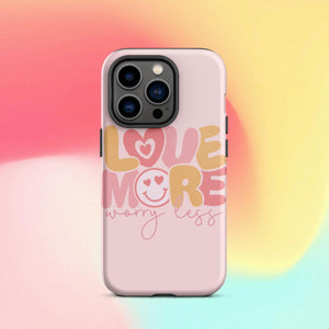 Love More Worry Less iPhone Case - KBB Exclusive Knitted Belle Boutique iPhone 14 Pro 