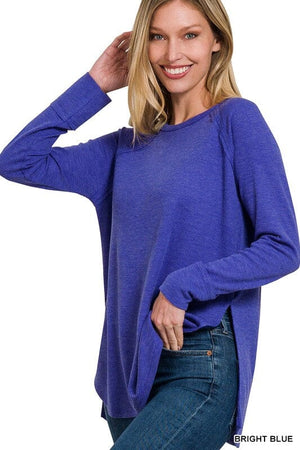 MELAGE BABY WAFFLE LONG SLEEVE TOP ZENANA 