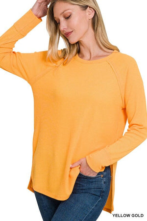 MELAGE BABY WAFFLE LONG SLEEVE TOP ZENANA 