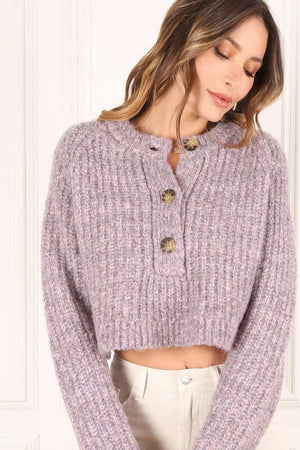 Melange multicolor sweater top Lilou Purple S 