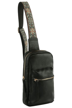 METRO Guitar Strap Sling Bag Fashion World BLACK one 