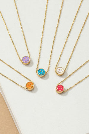 Mini smiley face pendant necklace LA3accessories 