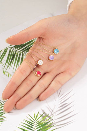 Mini smiley face pendant necklace LA3accessories 