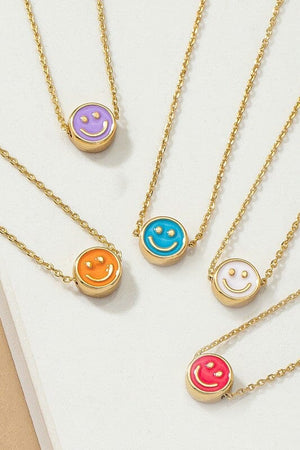 Mini smiley face pendant necklace LA3accessories 