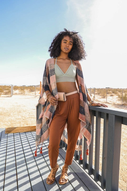 Multi Buffalo Checkered Kimono Leto Accessories 