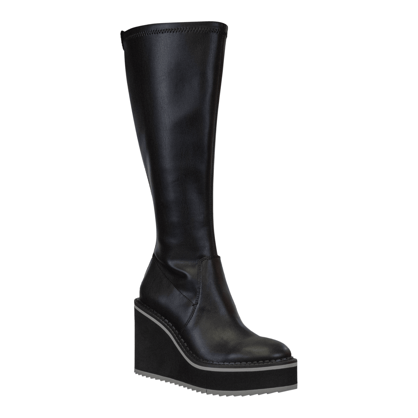 NAKED FEET - APEX in BLACK Wedge Knee High Boots WOMEN FOOTWEAR NAKED FEET 