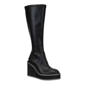 NAKED FEET - APEX in BLACK Wedge Knee High Boots WOMEN FOOTWEAR NAKED FEET 