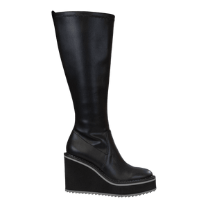 NAKED FEET - APEX in BLACK Wedge Knee High Boots WOMEN FOOTWEAR NAKED FEET 