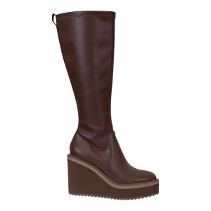 NAKED FEET - APEX in CACAO Wedge Knee High Boots WOMEN FOOTWEAR NAKED FEET 