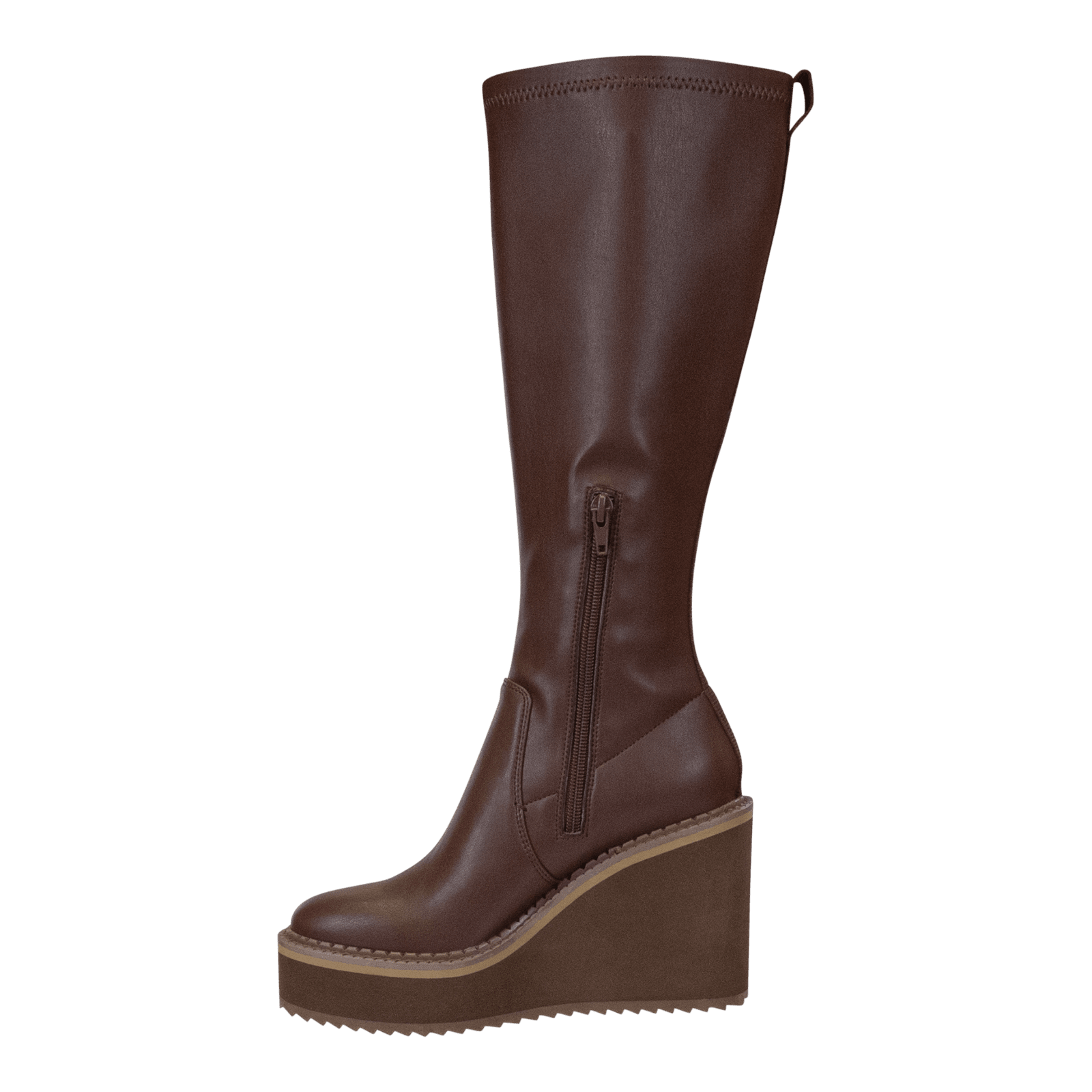 NAKED FEET - APEX in CACAO Wedge Knee High Boots WOMEN FOOTWEAR NAKED FEET 