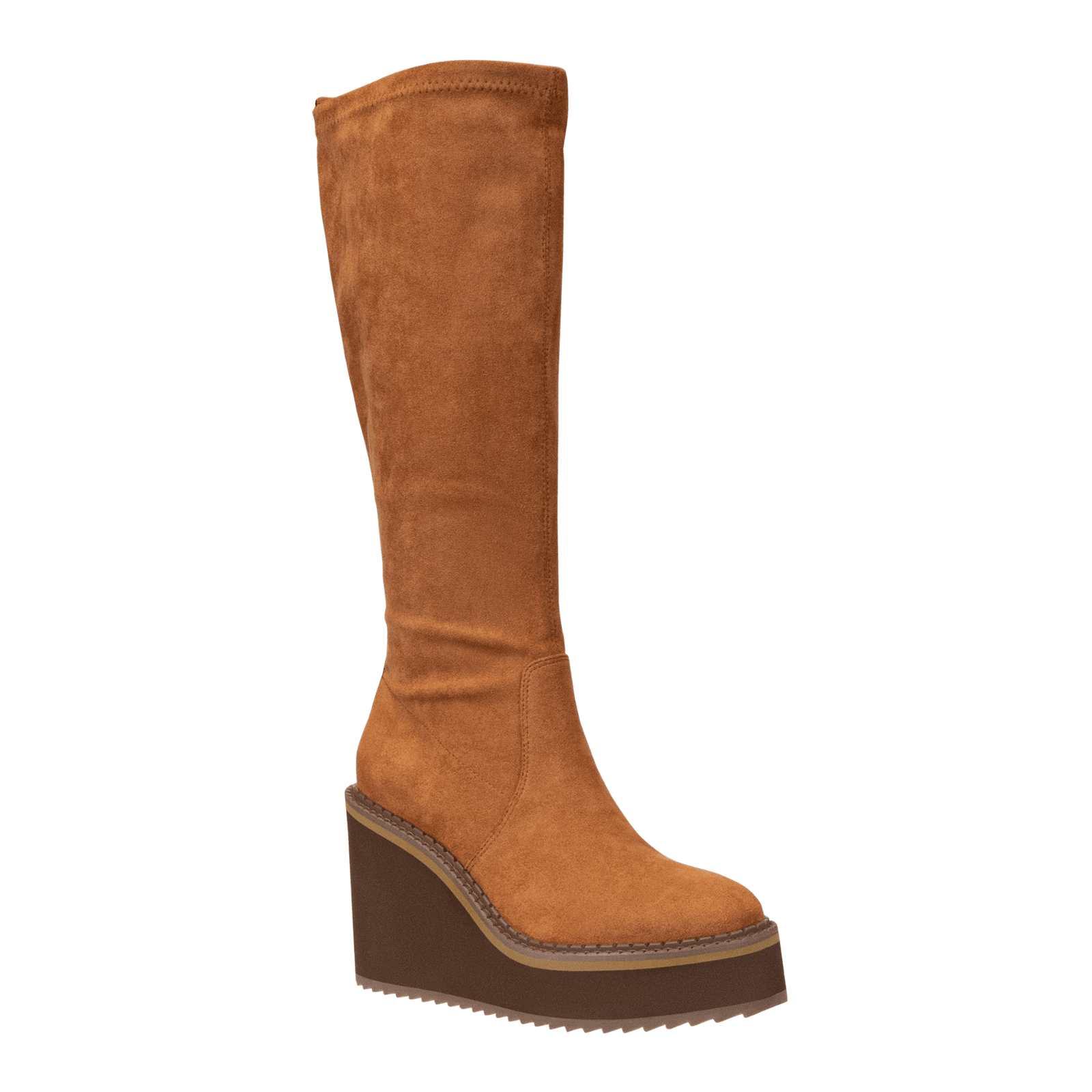 NAKED FEET - APEX in CAMEL Wedge Knee High Boots WOMEN FOOTWEAR NAKED FEET 