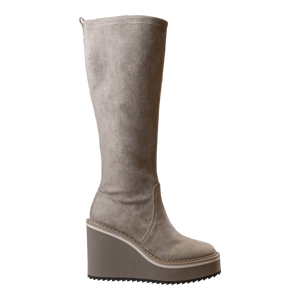 NAKED FEET - APEX in GREIGE Wedge Knee High Boots WOMEN FOOTWEAR NAKED FEET 