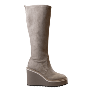 Womens knee sales high wedge boots