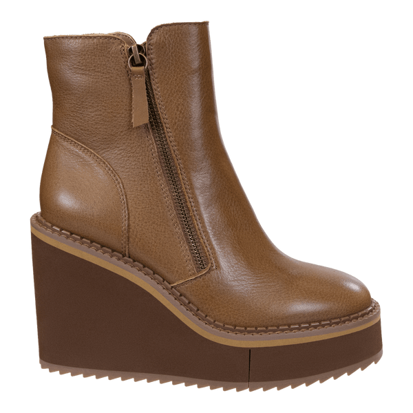 NAKED FEET AVAIL in BROWN Wedge Ankle Boots