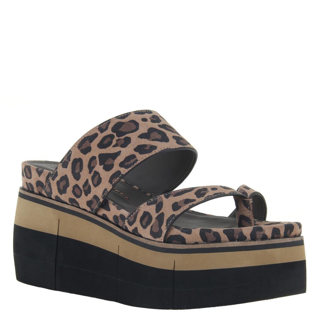 NAKED FEET - FLUX in LEOPARD PRINT Wedge Sandals WOMEN FOOTWEAR NAKED FEET 