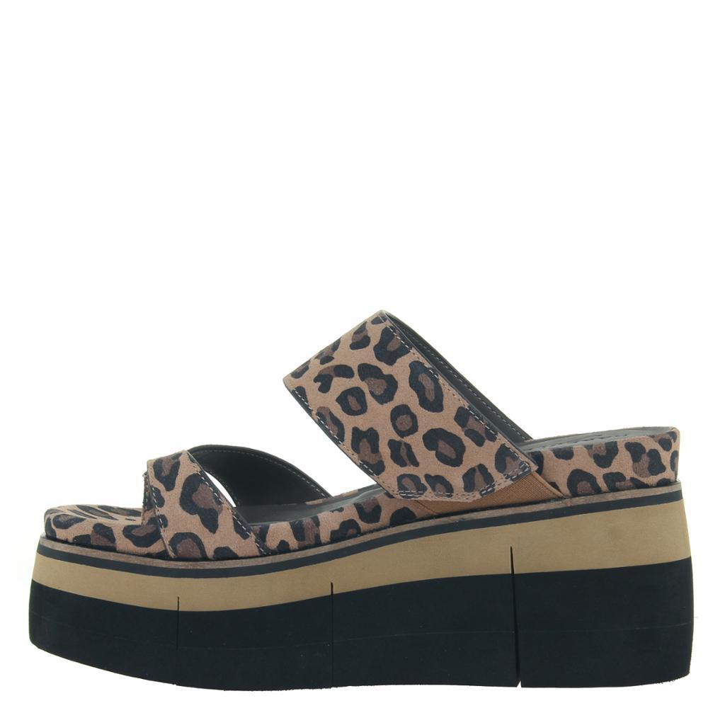 NAKED FEET - FLUX in LEOPARD PRINT Wedge Sandals WOMEN FOOTWEAR NAKED FEET 