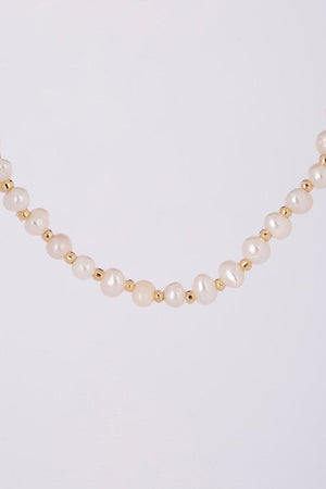 Natural pearl and gold bracelet and necklace set Lilou 