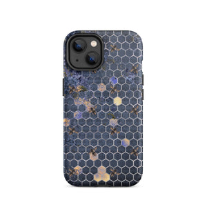 Navy Blue Bee iPhone Case - KBB Exclusive Knitted Belle Boutique iPhone 14 