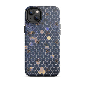 Navy Blue Bee iPhone Case - KBB Exclusive Knitted Belle Boutique iPhone 14 Plus 