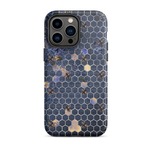Navy Blue Bee iPhone Case - KBB Exclusive Knitted Belle Boutique iPhone 14 Pro Max 
