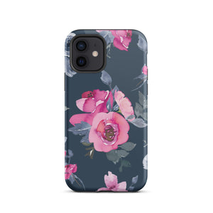 Navy Floral iPhone Case - KBB Exclusive Knitted Belle Boutique iPhone 12 