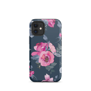 Navy Floral iPhone Case - KBB Exclusive Knitted Belle Boutique iPhone 12 mini 