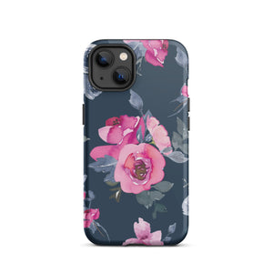 Navy Floral iPhone Case - KBB Exclusive Knitted Belle Boutique iPhone 13 