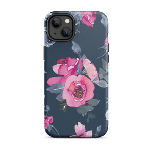 Navy Floral iPhone Case - KBB Exclusive Knitted Belle Boutique iPhone 14 Plus 