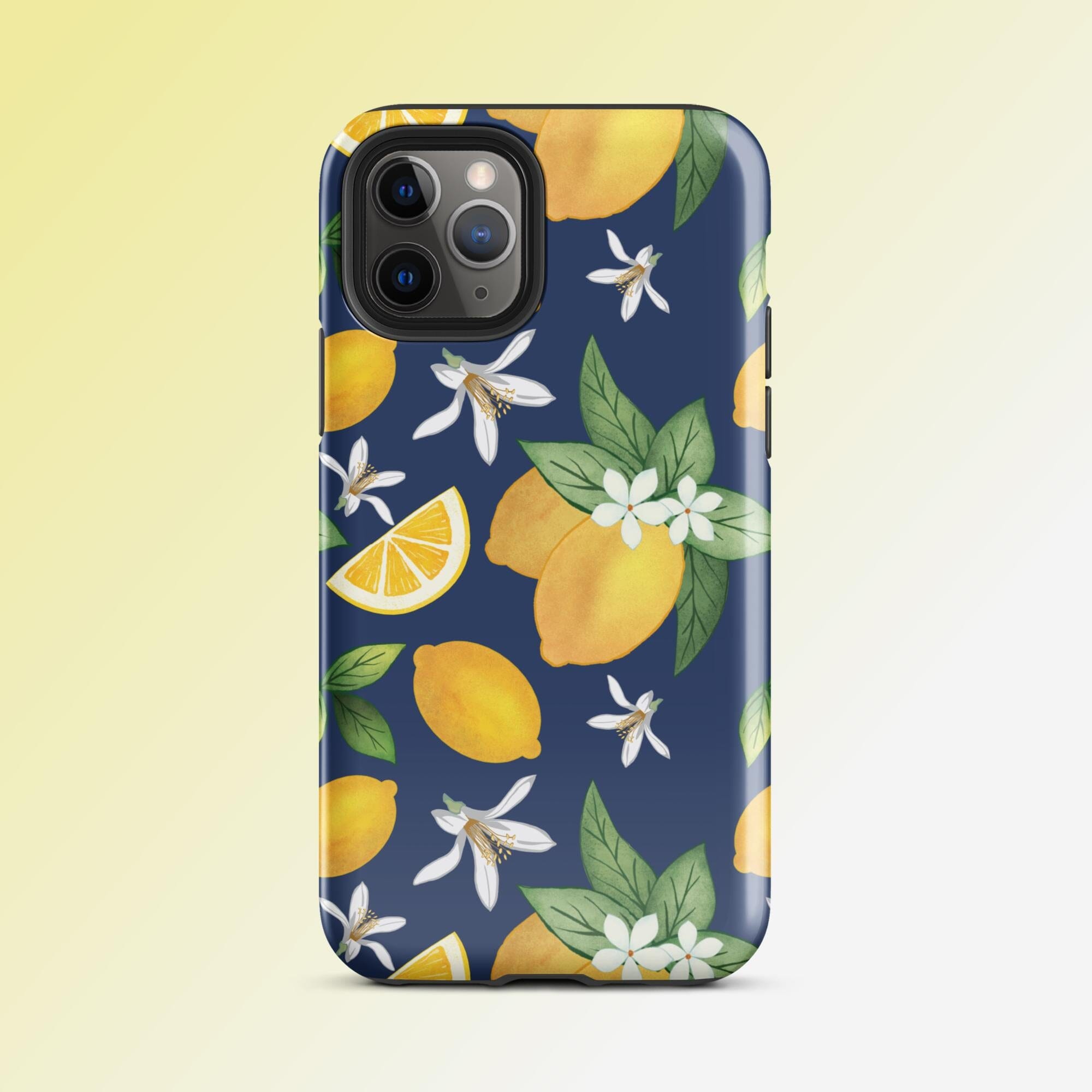 Navy Lemons Tough Case for iPhone® Knitted Belle Boutique iPhone 11 