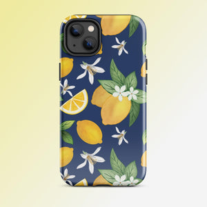 Navy Lemons Tough Case for iPhone® Knitted Belle Boutique iPhone 14 Plus 