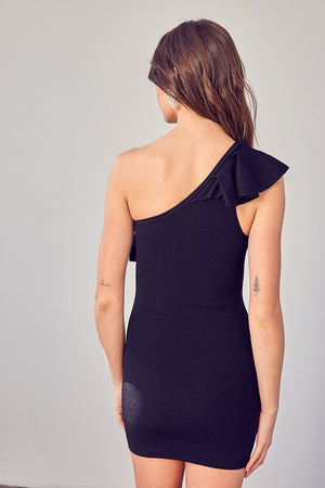 ONE SHOULDER RUFFLE DRESS Do + Be Collection 