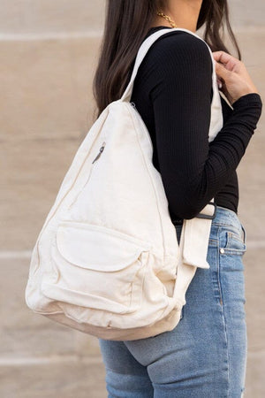 Oversized Canvas Sling Aili's Corner Cream OneSize 