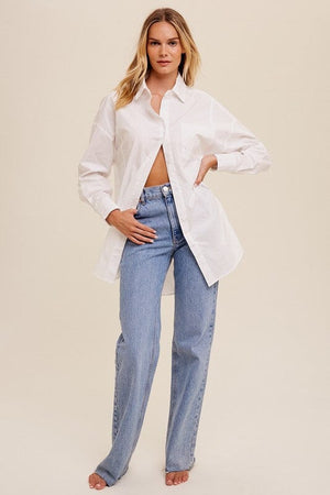 Oversized Trendy Button Down Shirt Listicle 