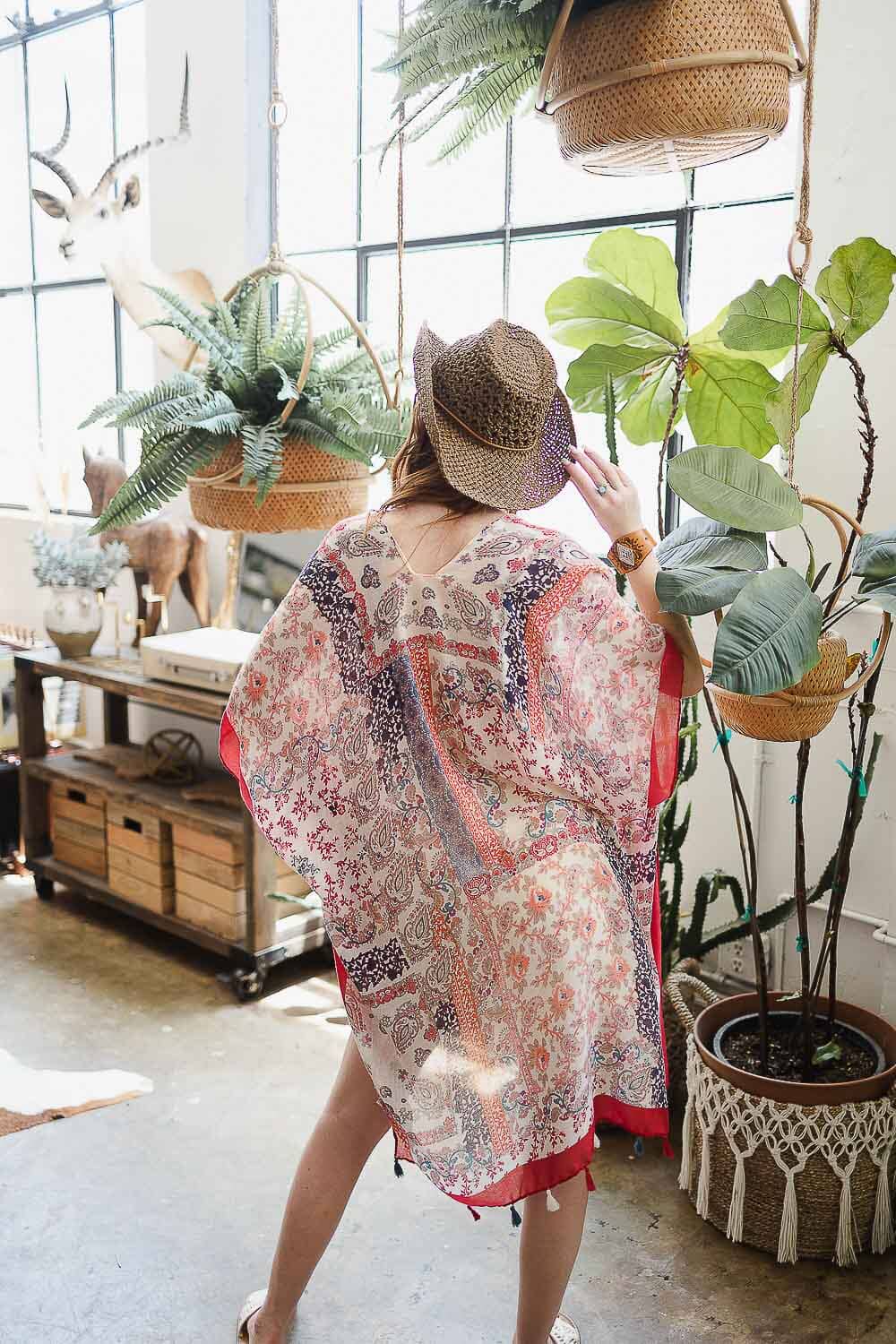 Paisley Floral Patchwork Kimono Leto Collection Red 
