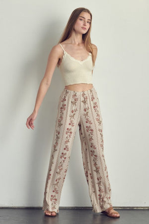 Palazzo pants in floral rayon gauze Miley + Molly 