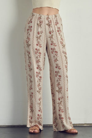 Palazzo pants in floral rayon gauze Miley + Molly 