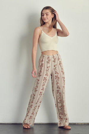Palazzo pants in floral rayon gauze Miley + Molly 