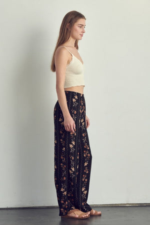 Palazzo pants in floral rayon gauze Miley + Molly 