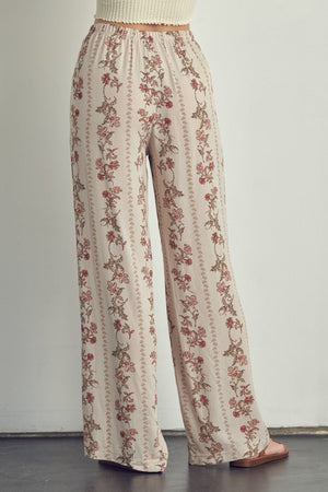Palazzo pants in floral rayon gauze Miley + Molly 