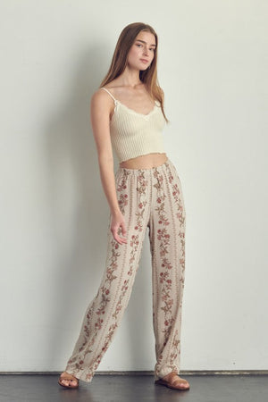 Palazzo pants in floral rayon gauze Miley + Molly 