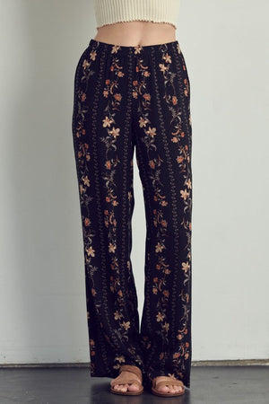 Palazzo pants in floral rayon gauze Miley + Molly 