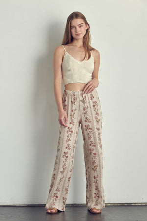 Palazzo pants in floral rayon gauze Miley + Molly 