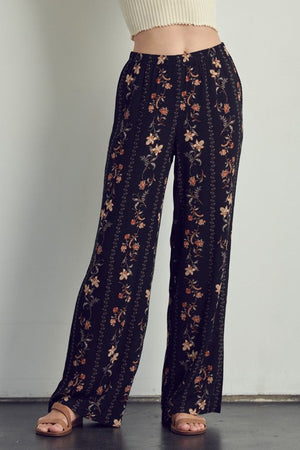 Palazzo pants in floral rayon gauze Miley + Molly 