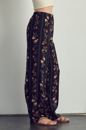 Palazzo pants in floral rayon gauze Miley + Molly 