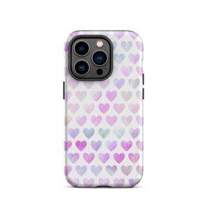 Pastel Hearts iPhone Case - KBB Exclusive Knitted Belle Boutique iPhone 14 Pro 