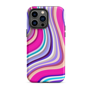 Pink Retro Stripes iPhone Case - KBB Exclusive Knitted Belle Boutique iPhone 14 Pro Max 