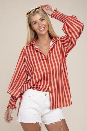 Pleated button down shirt Nuvi Apparel 