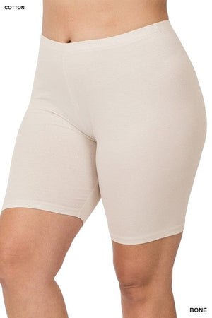 PLUS PREMIUM COTTON BIKER SHORTS ZENANA 