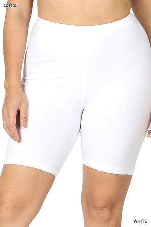 PLUS PREMIUM COTTON BIKER SHORTS ZENANA 