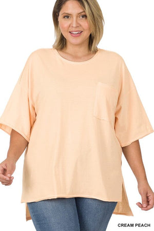 PLUS ROW EDGE HI-LOW HEM BOX TOP ZENANA 